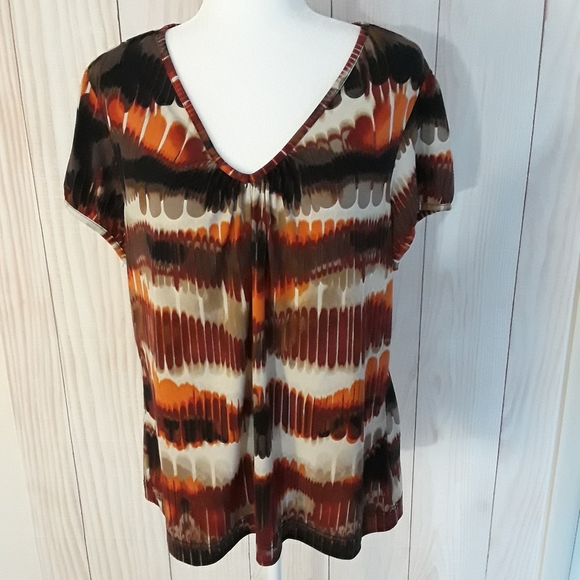 Worthington Tops - Worthington V-neck Tie Dyed Top